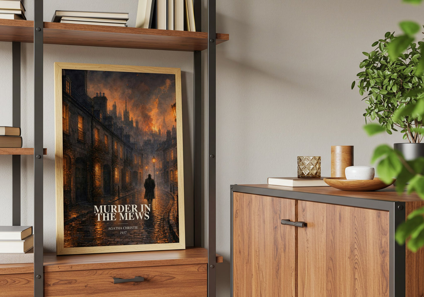 Murder In The Mews book watercolour illustration paper finish options – matte satin gloss