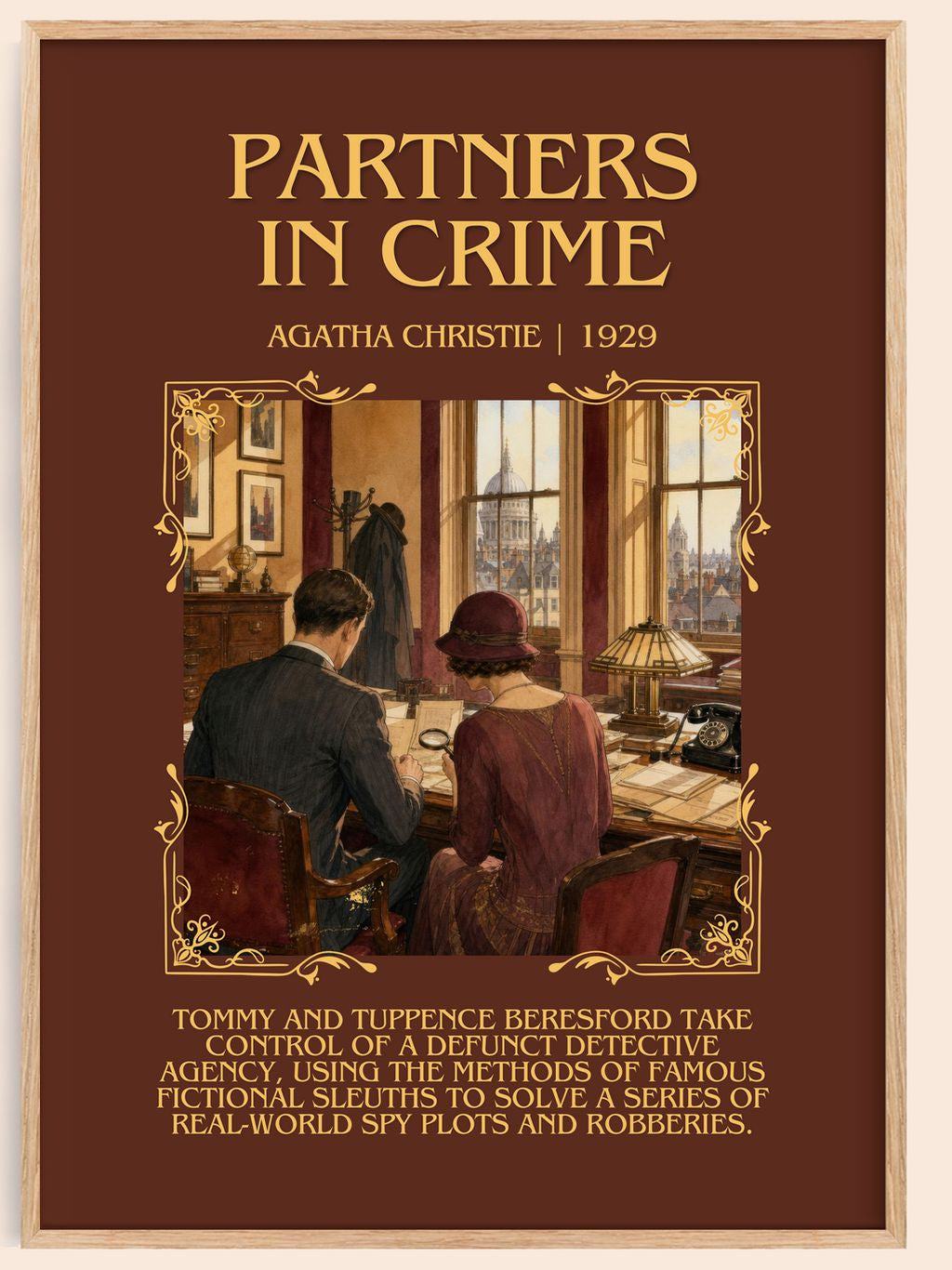 Partners In Crime Minimalist Book Poster by Agatha Christie – book poster