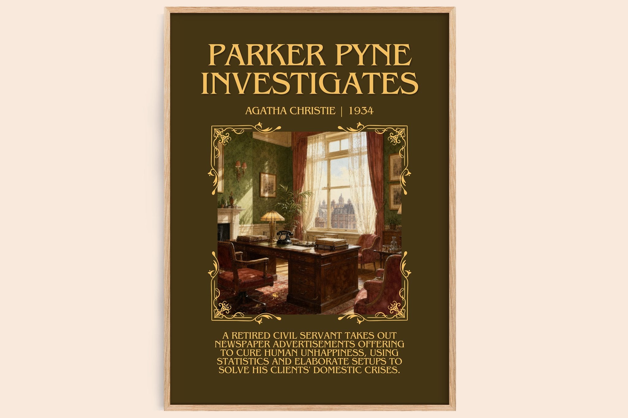 Parker Pyne Investigates Minimalist Book Poster by Agatha Christie