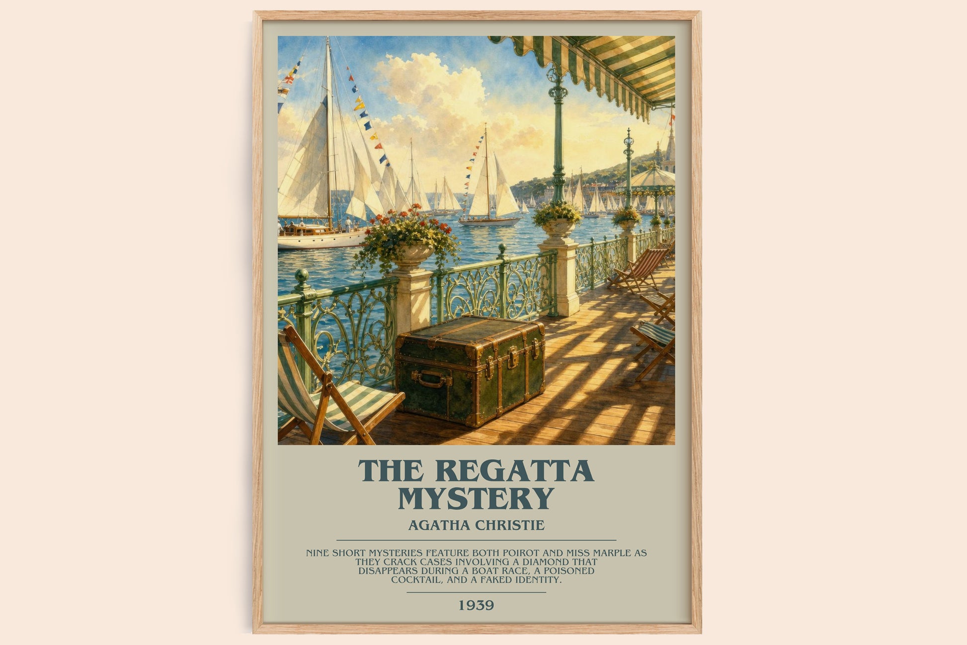 The Regatta Mystery bookish book poster by Agatha Christie – framed literary art print
