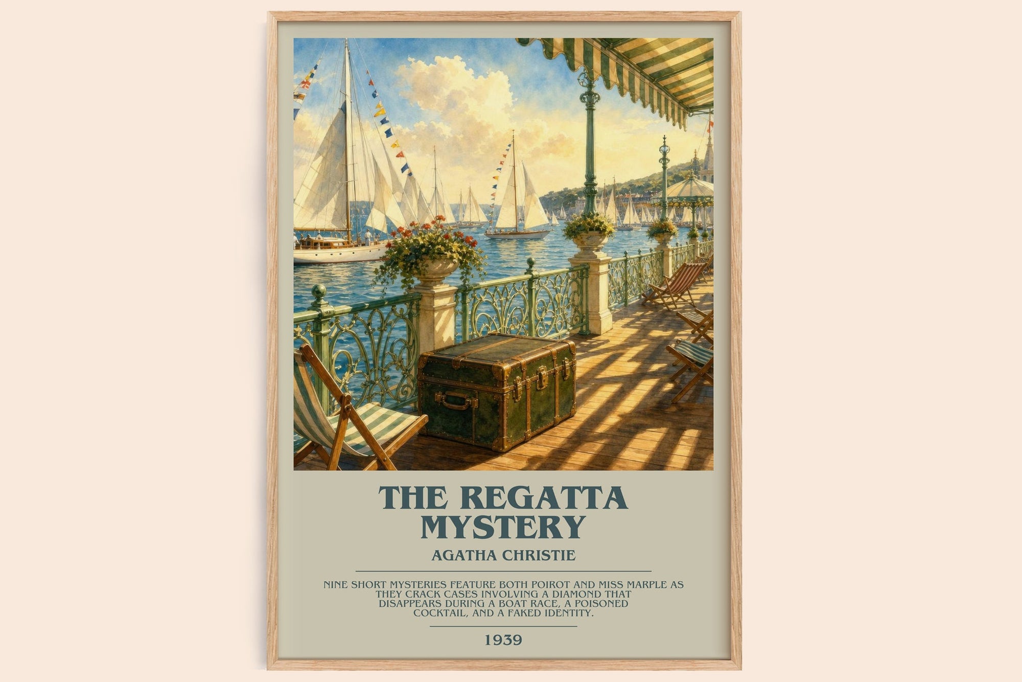 The Regatta Mystery bookish book poster by Agatha Christie – framed literary art print