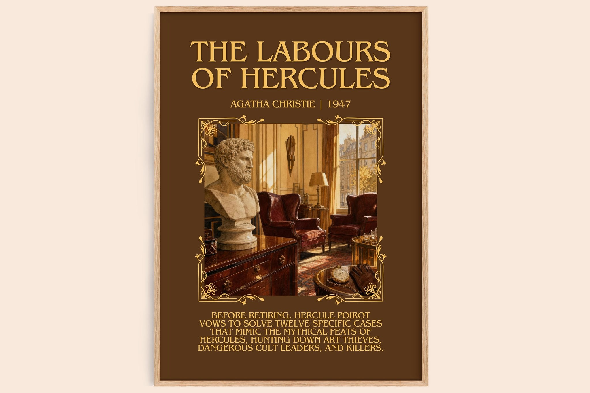 The Labours Of Hercules Minimalist Book Poster by Agatha Christie