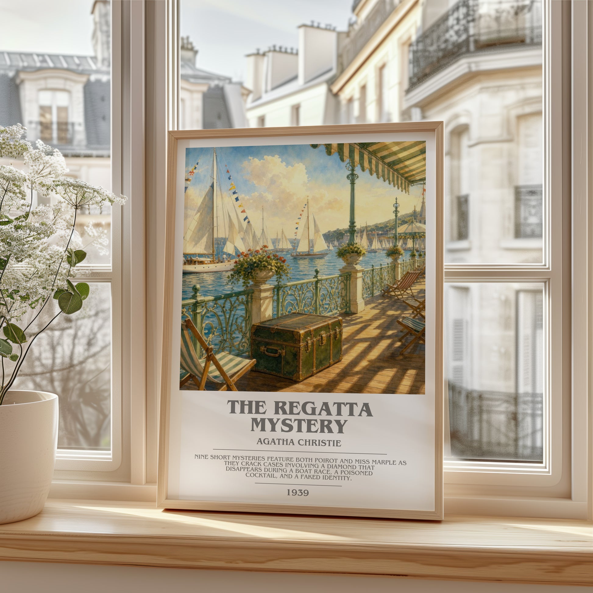 The Regatta Mystery bookish poster colour and style options – Agatha Christie book art