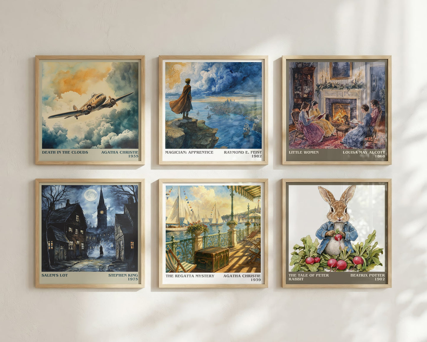 The Regatta Mystery literary print framed by window – literary home decor