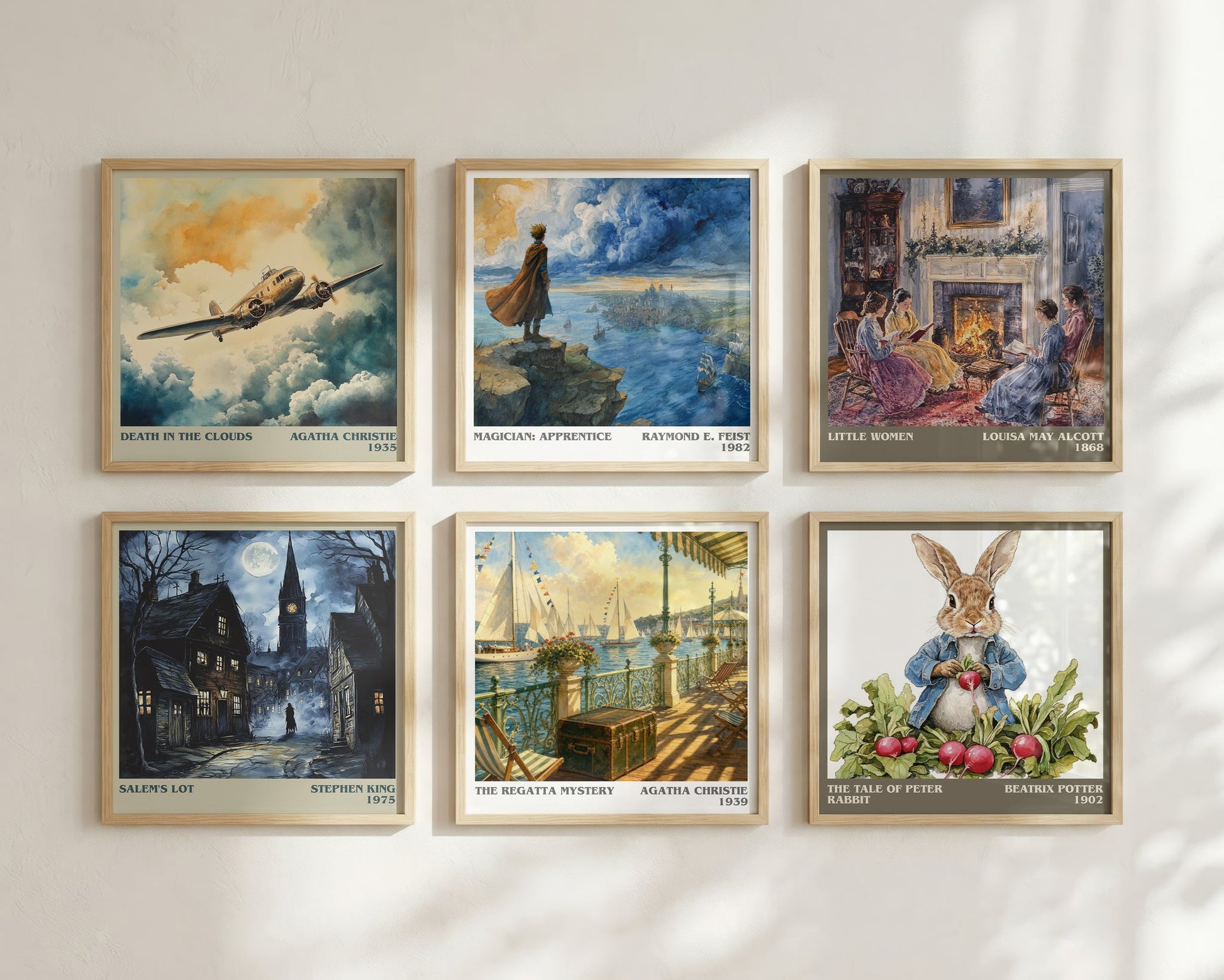 The Regatta Mystery literary print framed by window – literary home decor