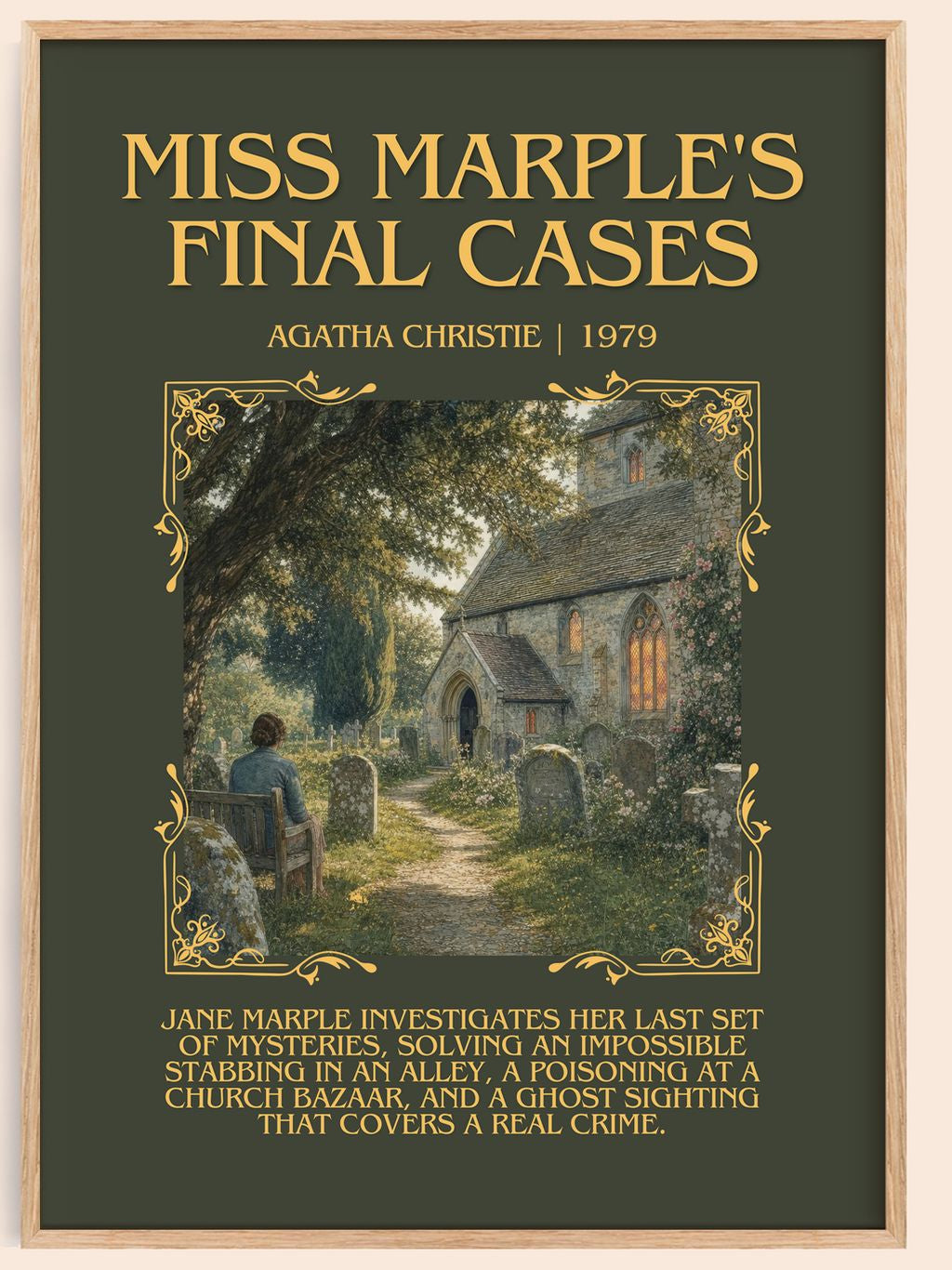 Miss Marple'S Final Cases Minimalist Book Poster by Agatha Christie – book poster