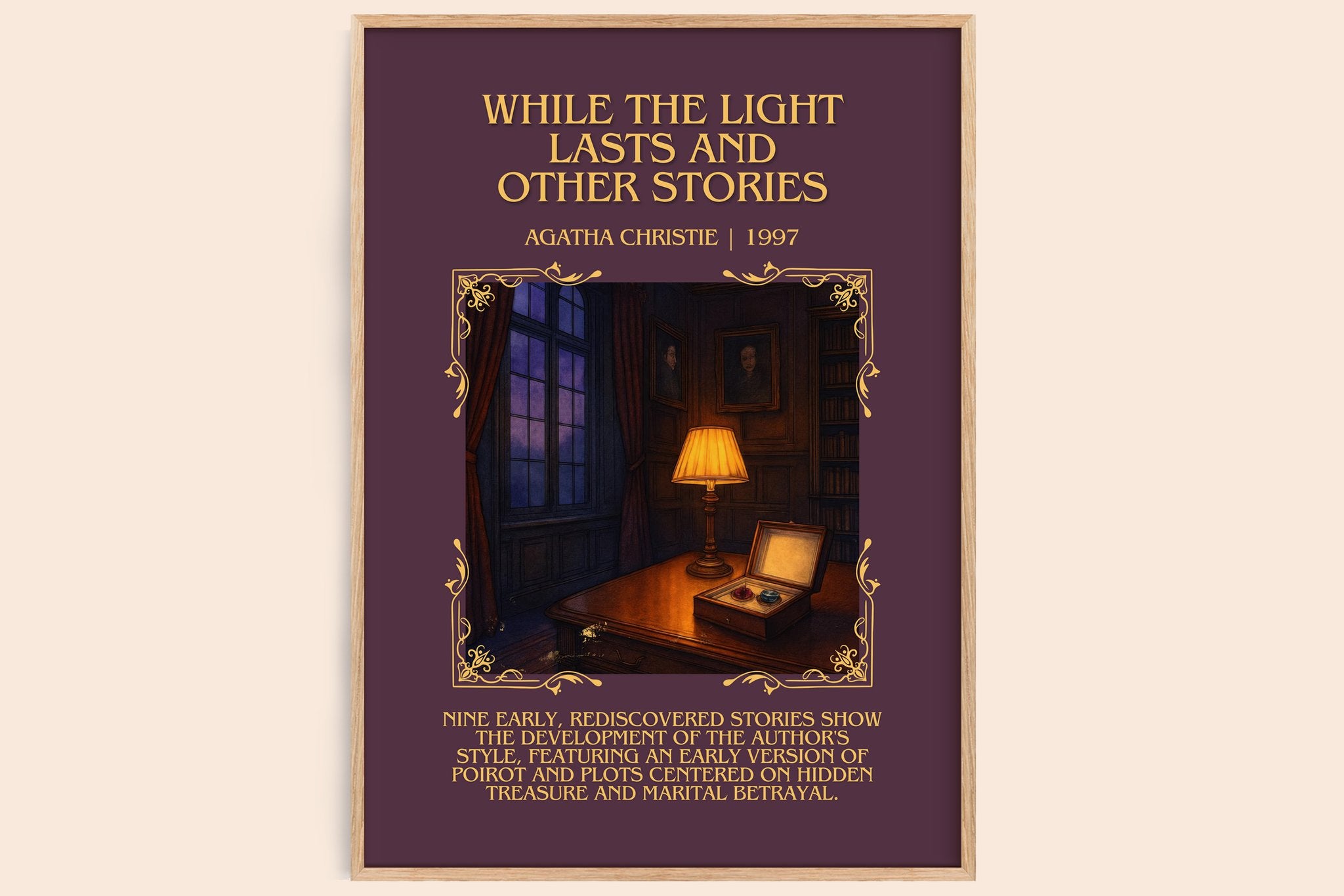 While The Light Lasts And Other Stories Minimalist Book Poster by Agatha Christie