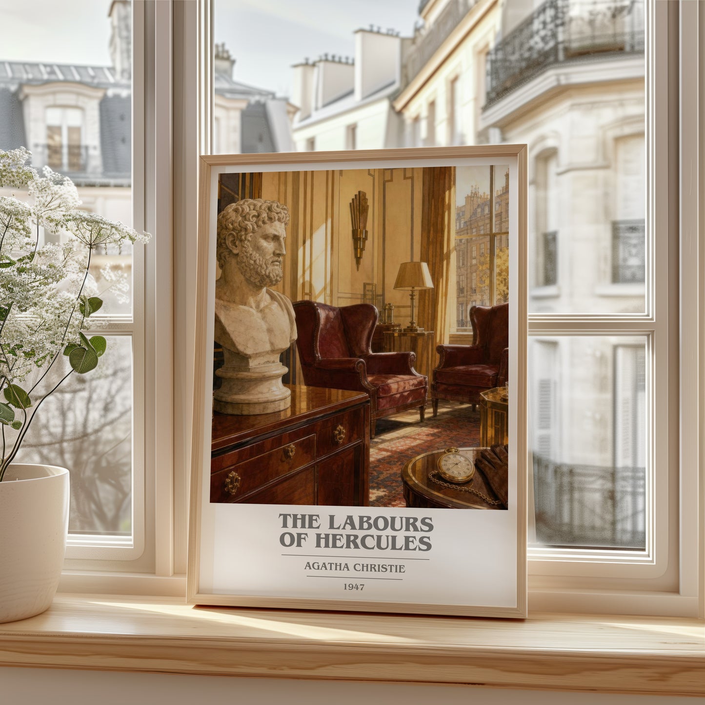 The Labours Of Hercules book cover poster colour and style options – Agatha Christie book art