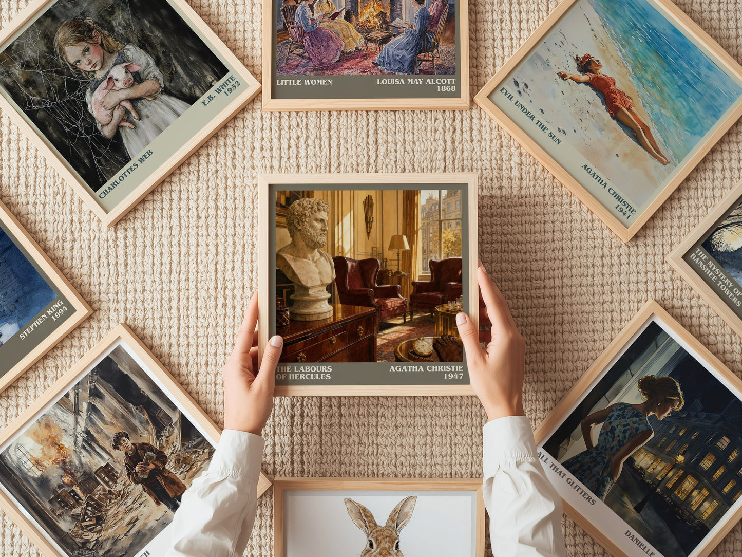 The Labours Of Hercules literary book poster framed on wall – mystery wall art