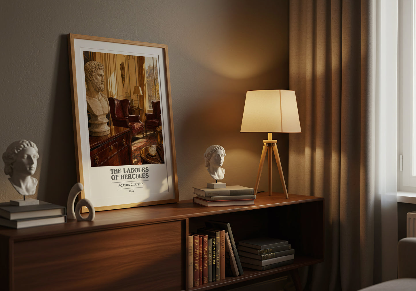 The Labours Of Hercules book cover book poster framed on wall – mystery wall art