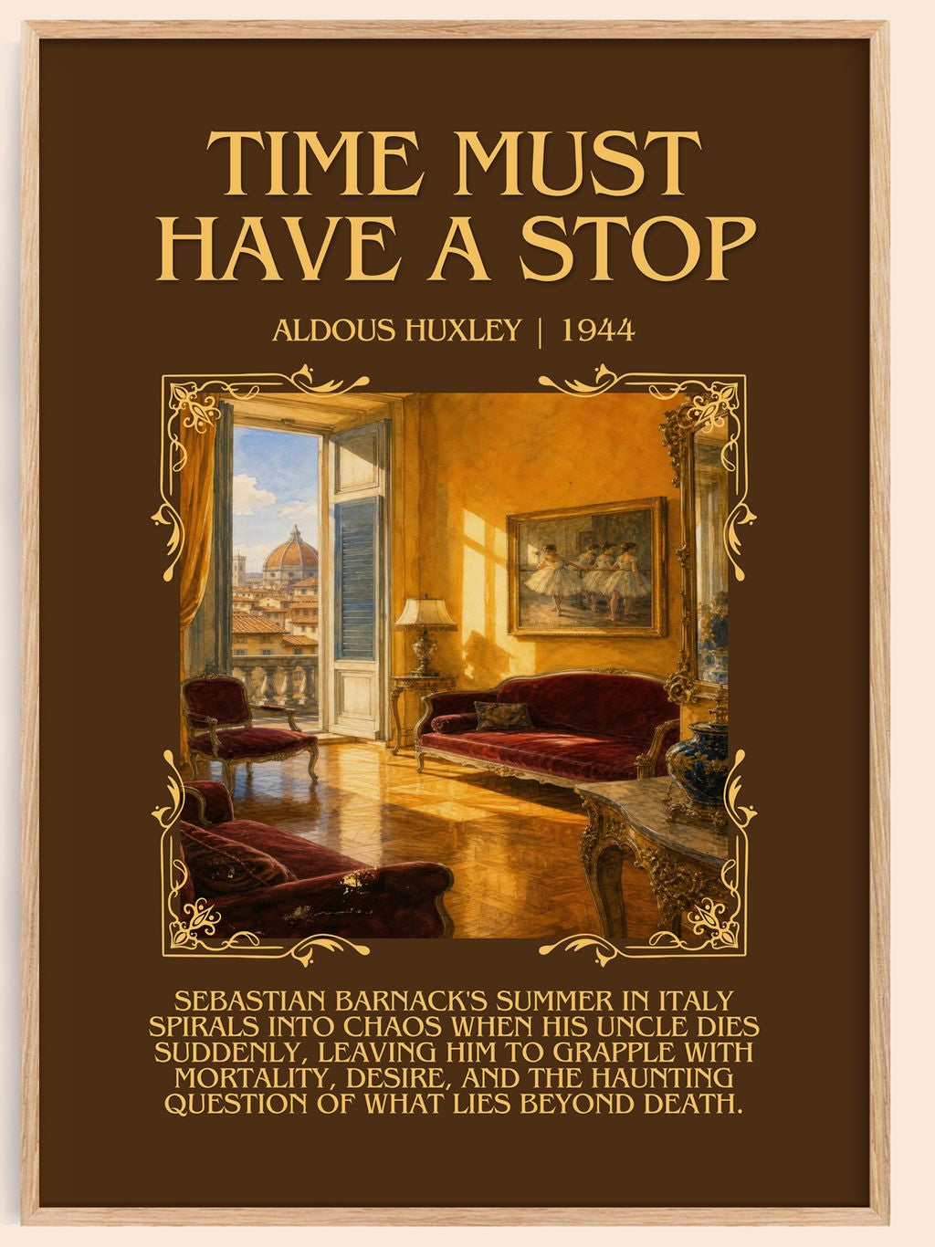 Time Must Have A Stop Minimalist Book Poster by Aldous Huxley – book poster