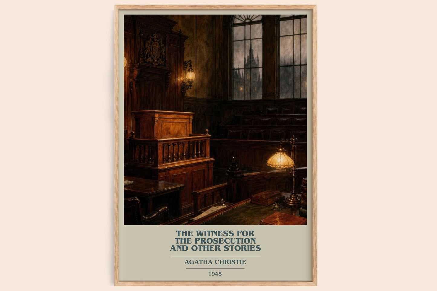 The Witness For The Prosecution And Other Stories book cover book poster by Agatha Christie – framed literary art print