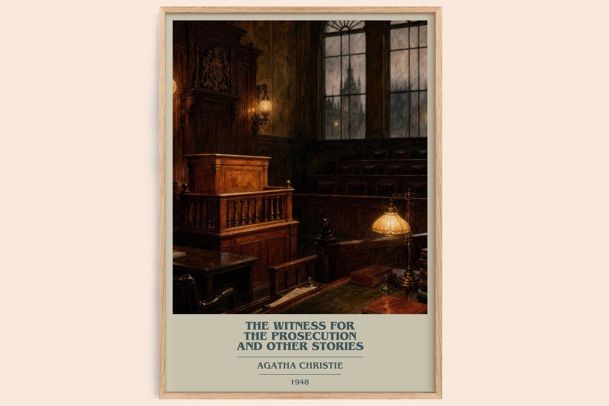 The Witness For The Prosecution And Other Stories book cover book poster by Agatha Christie – framed literary art print