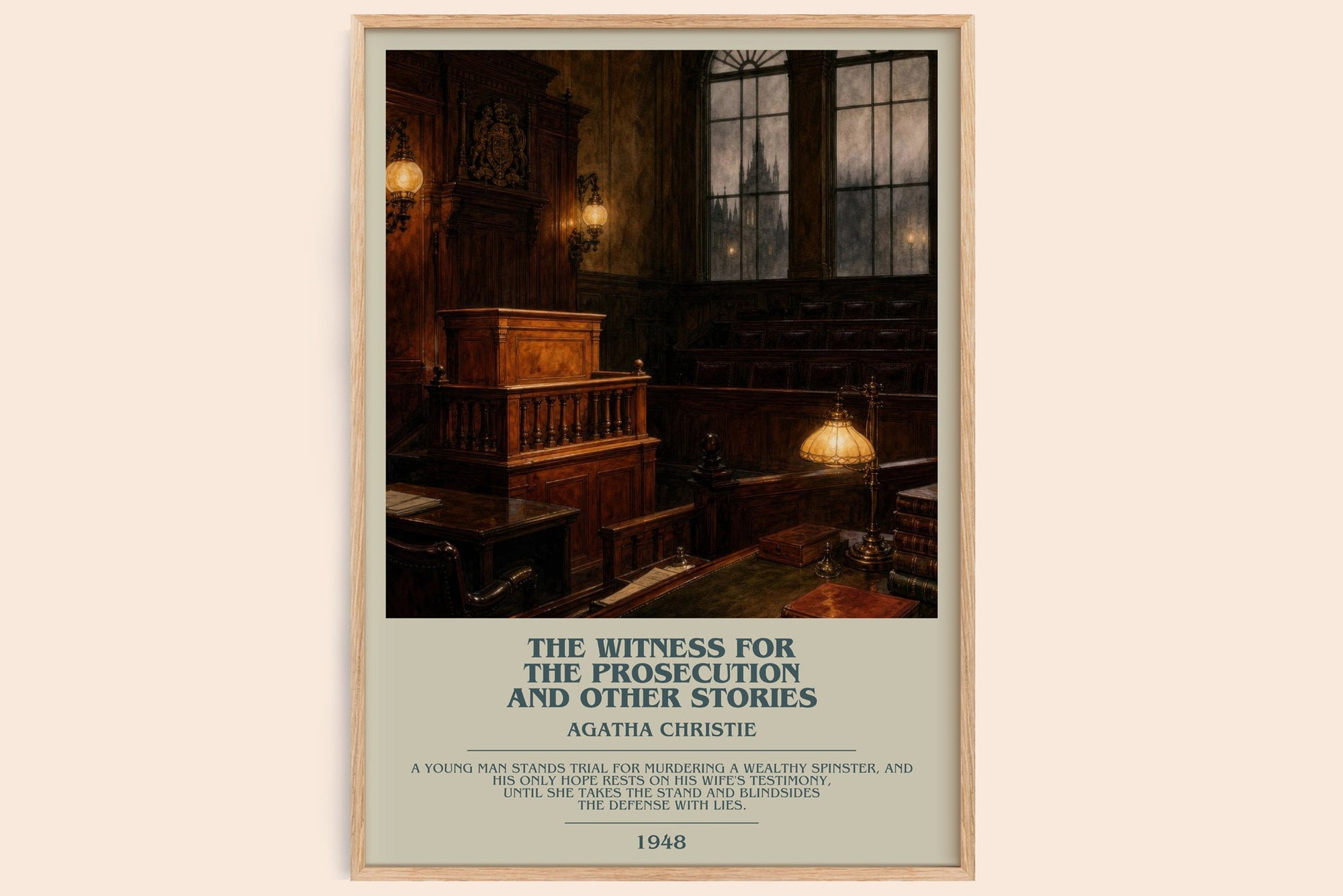 The Witness For The Prosecution And Other Stories bookish book poster by Agatha Christie – framed literary art print