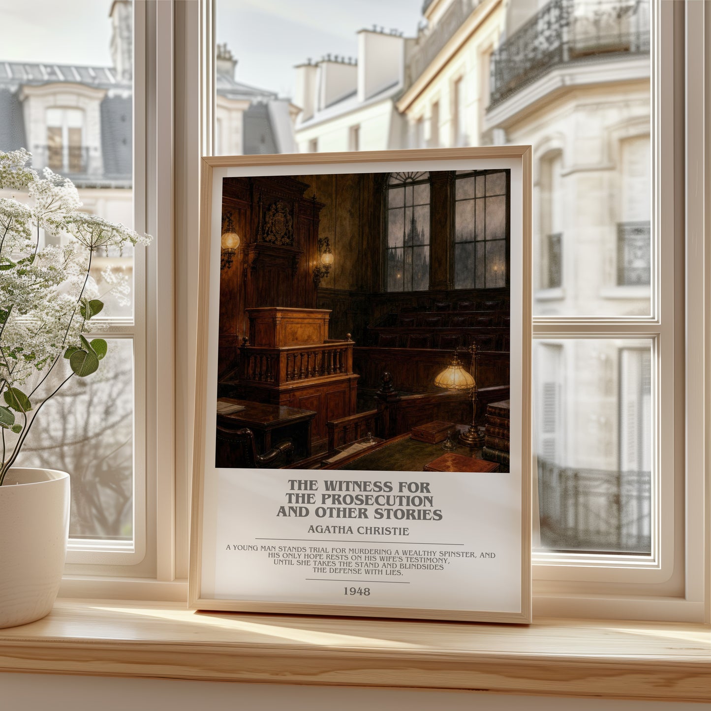 The Witness For The Prosecution And Other Stories bookish poster colour and style options – Agatha Christie book art