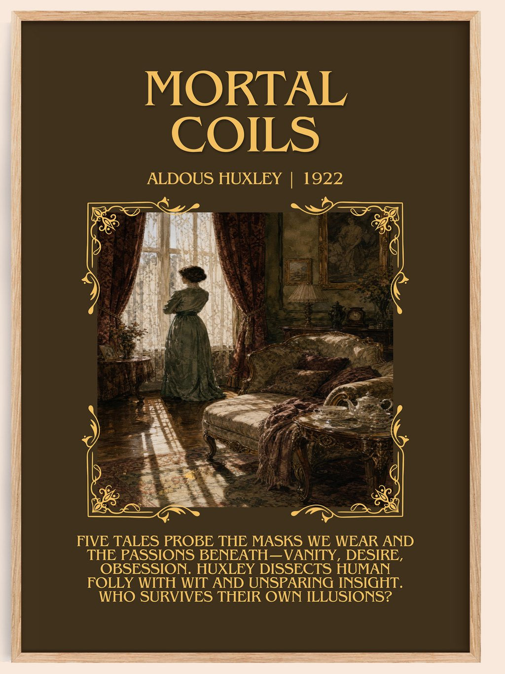 Mortal Coils Minimalist Book Poster by Aldous Huxley – book poster