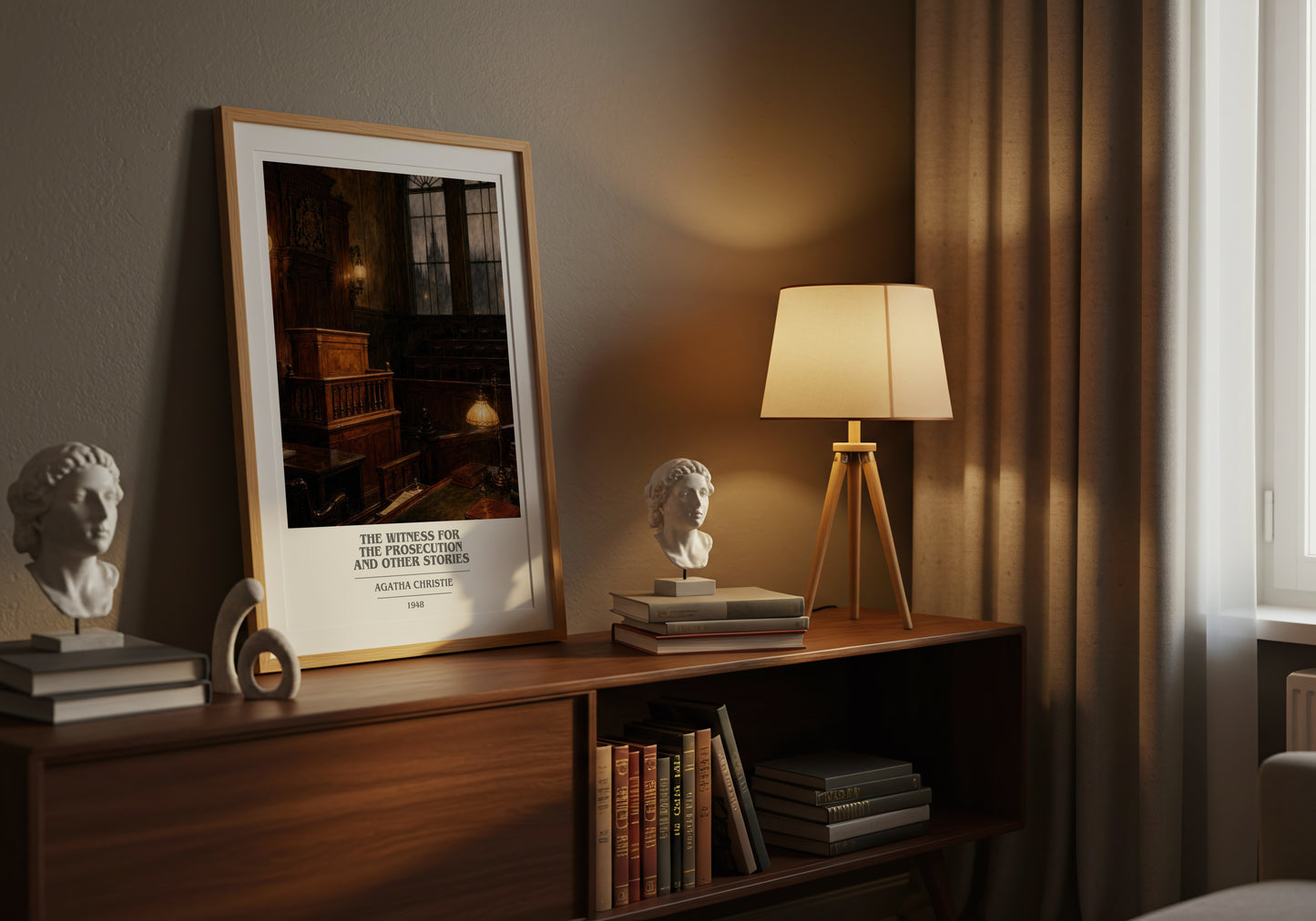 The Witness For The Prosecution And Other Stories book cover book poster framed on wall – mystery wall art