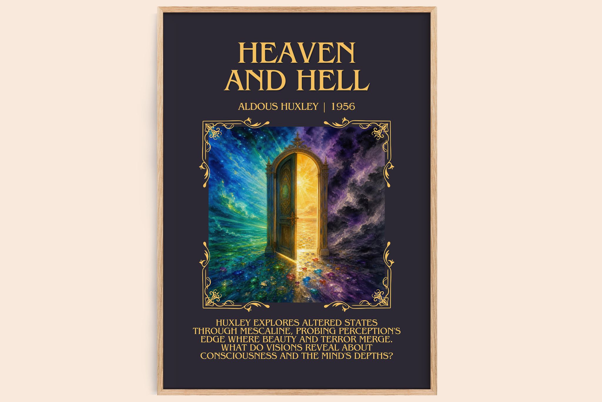 Heaven And Hell Minimalist Book Poster by Aldous Huxley
