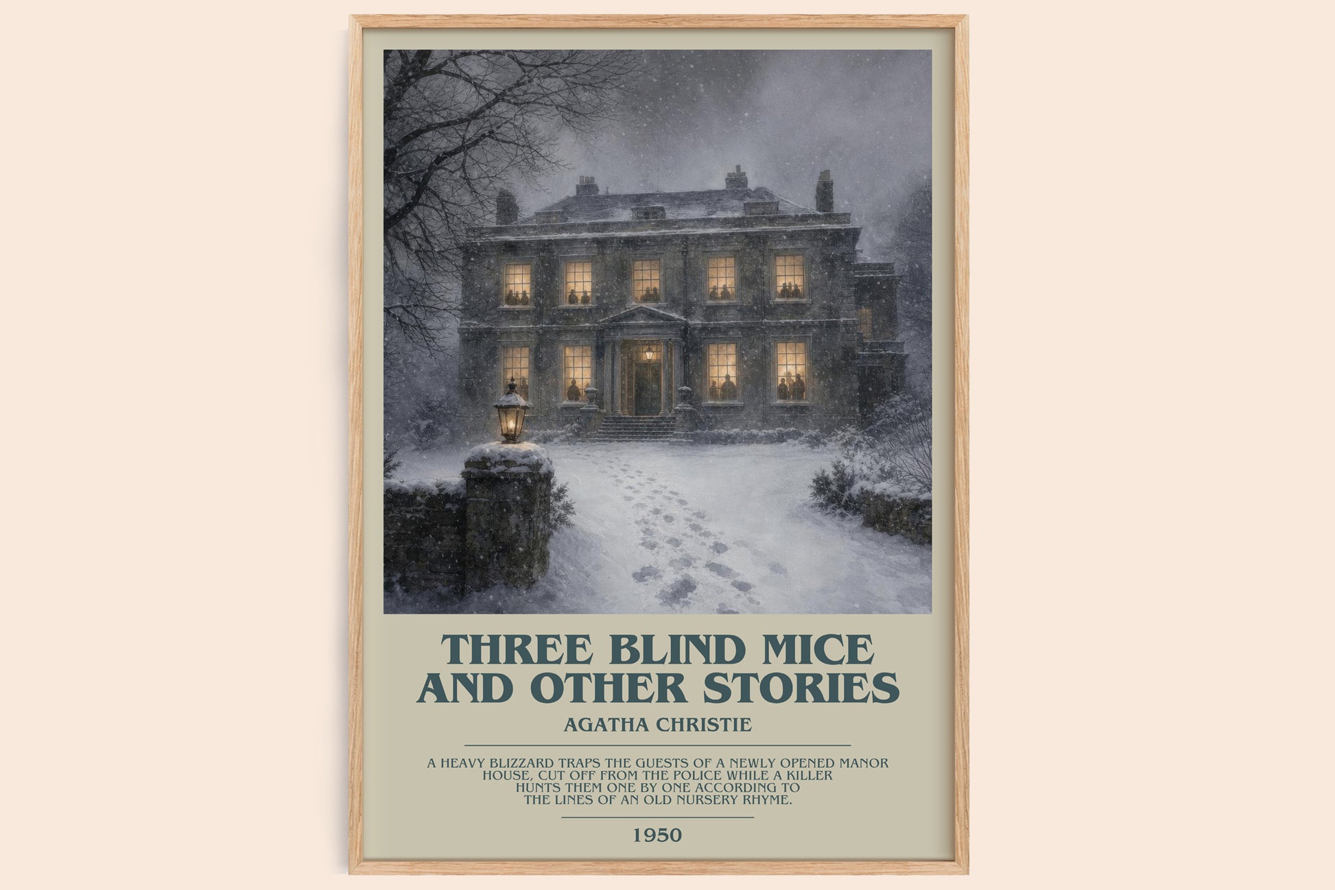 Three Blind Mice And Other Stories bookish book poster by Agatha Christie – framed literary art print