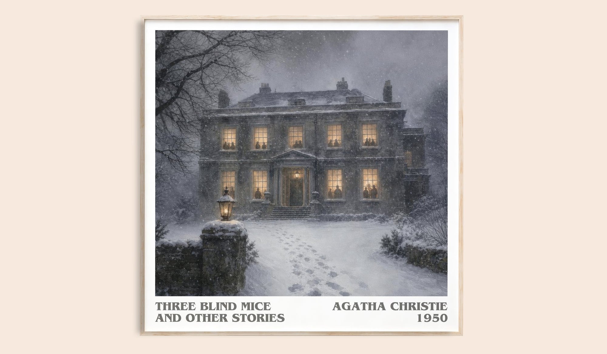 Three Blind Mice And Other Stories literary book poster by Agatha Christie – framed literary art print