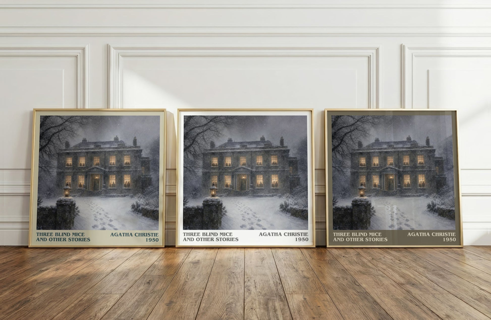 Three Blind Mice And Other Stories literary art print colour and style options – Agatha Christie book art