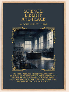 Science, Liberty And Peace Minimalist Book Poster by Aldous Huxley – image 1
