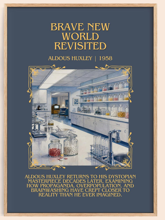Brave New World Revisited Minimalist Book Poster by Aldous Huxley