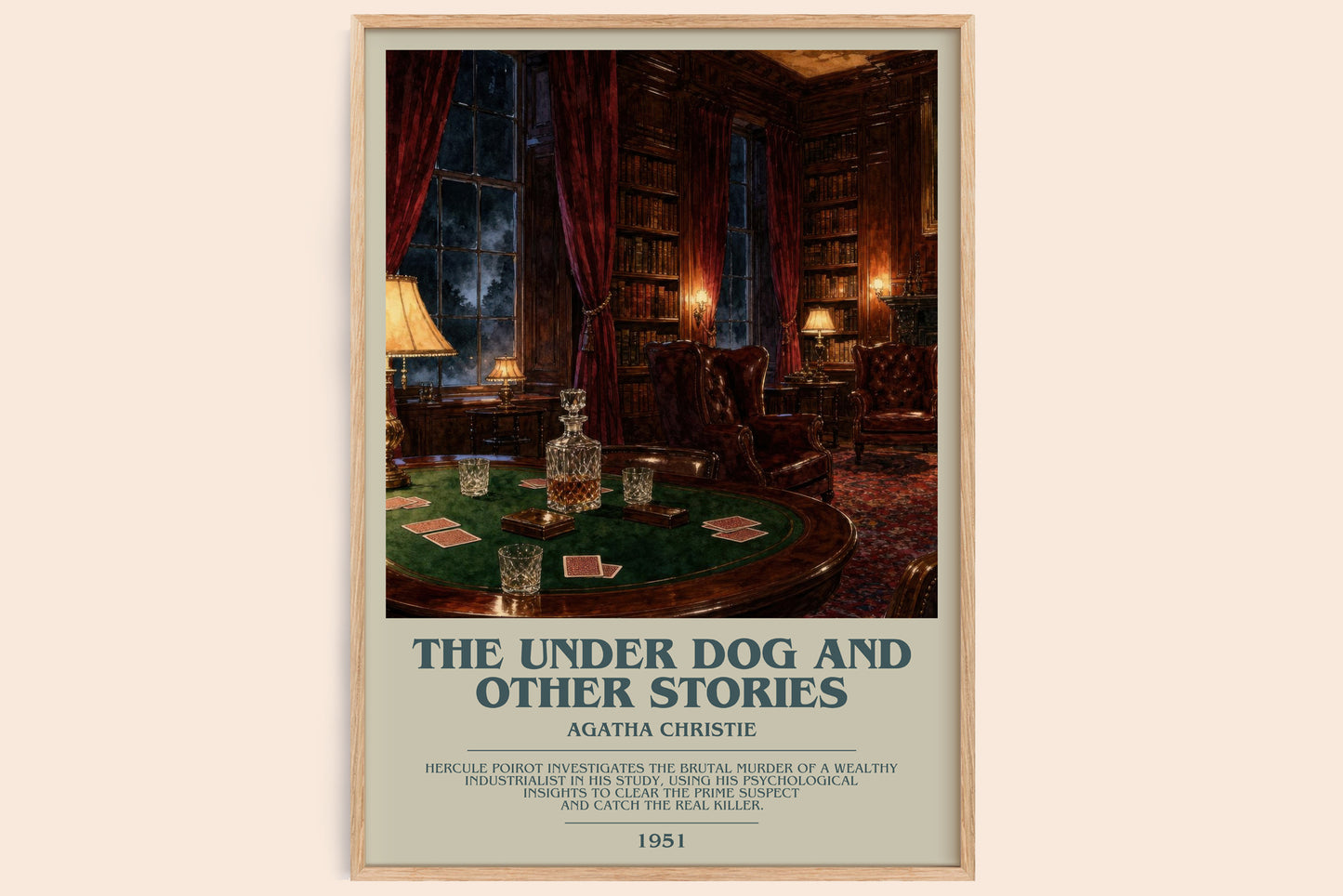 The Under Dog And Other Stories bookish book poster by Agatha Christie – framed literary art print