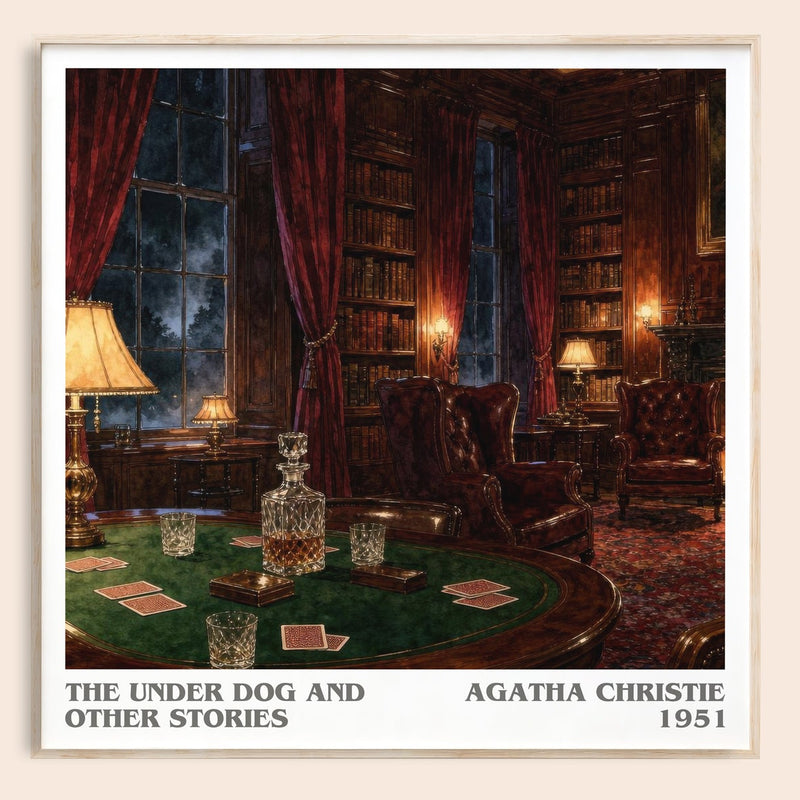 The Under Dog And Other Stories literary book poster by Agatha Christie – framed literary art print