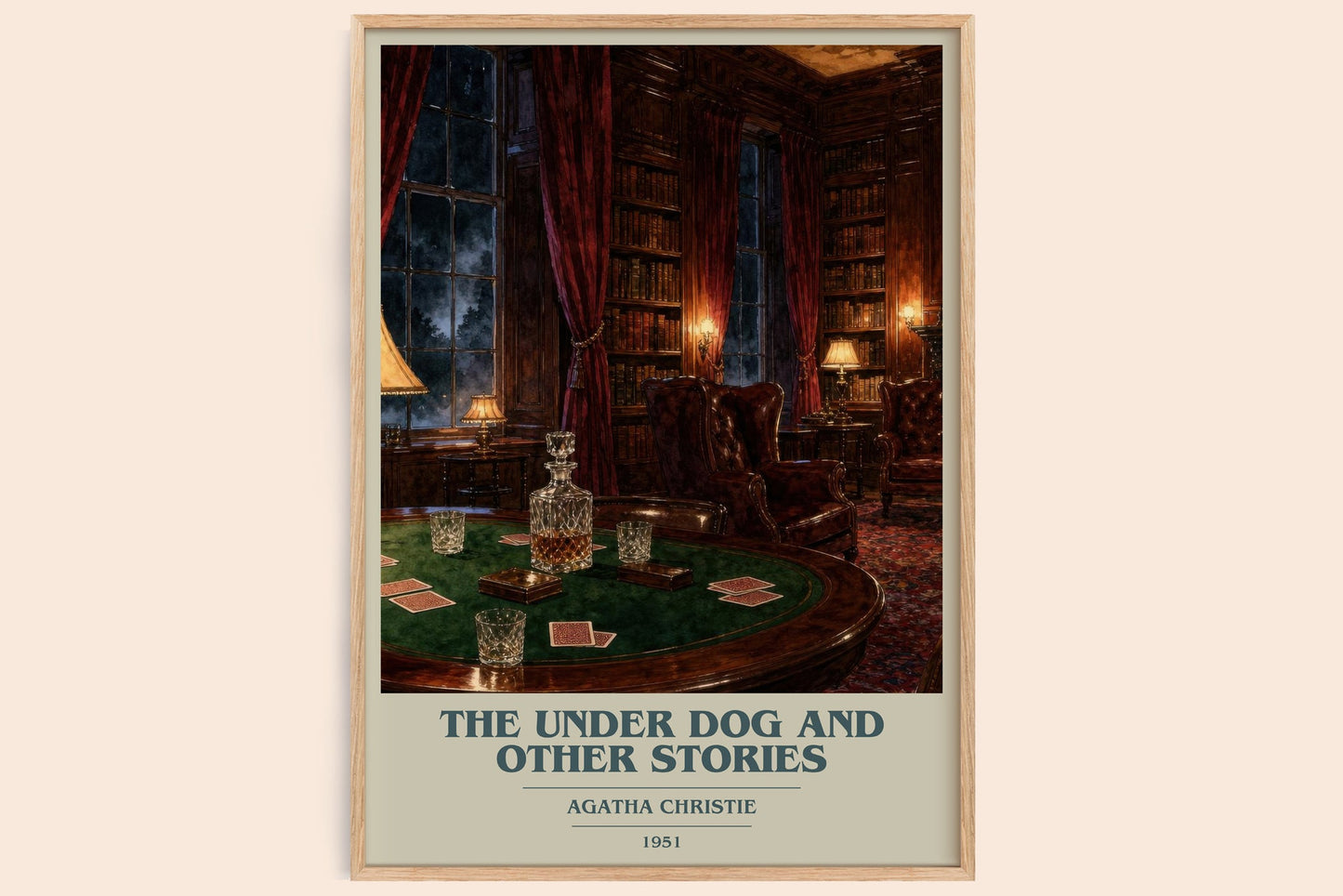 The Under Dog And Other Stories book cover book poster by Agatha Christie – framed literary art print
