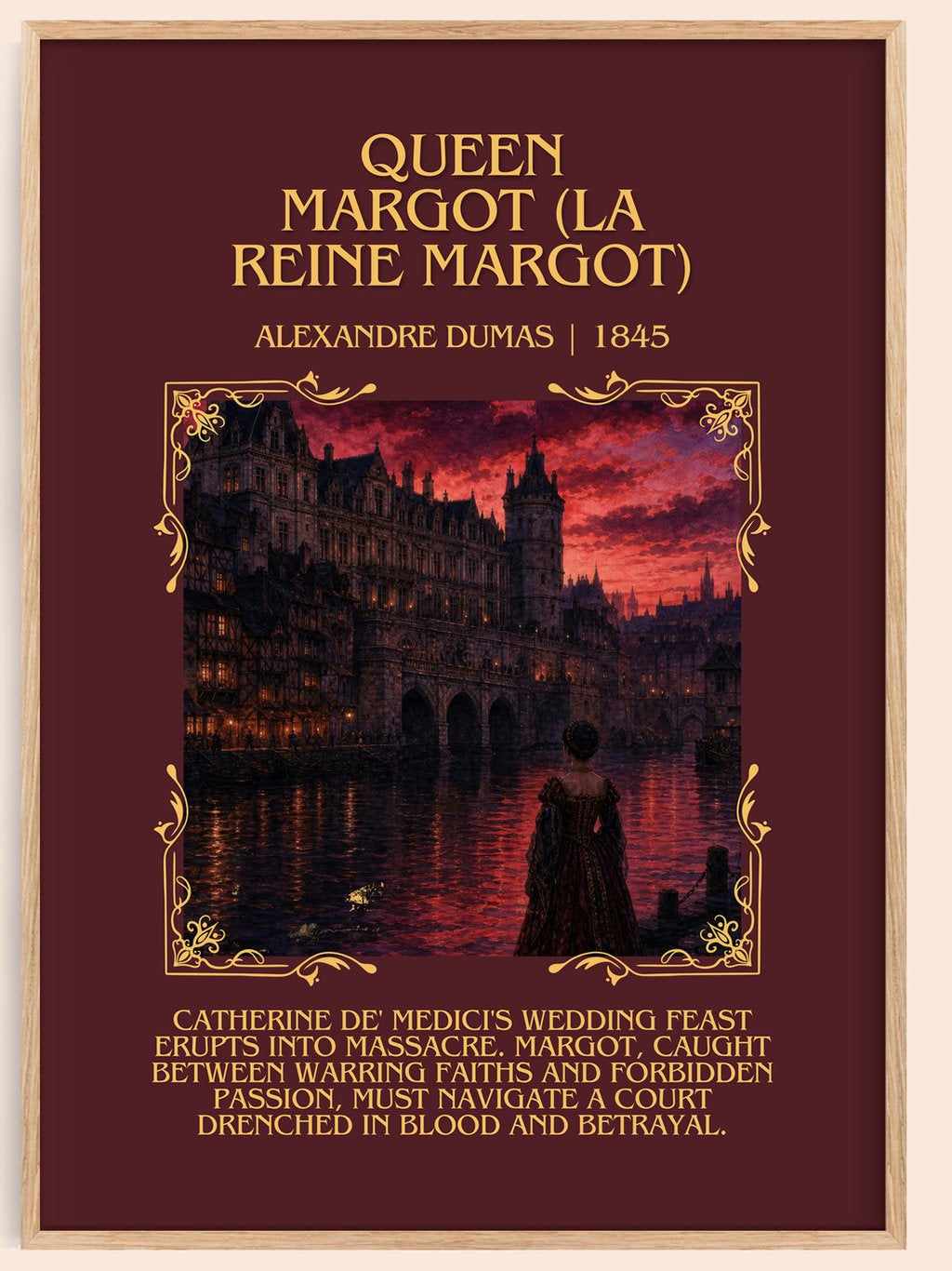 Queen Margot (La Reine Margot) Minimalist Book Poster by A. Dumas – book poster