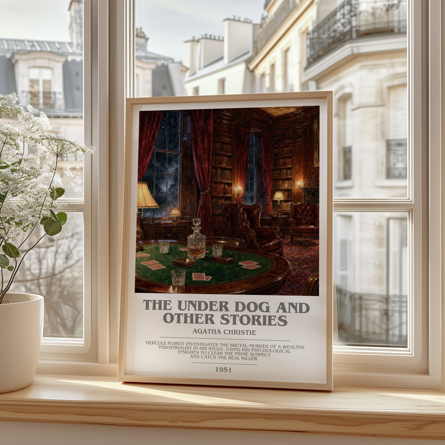 The Under Dog And Other Stories bookish poster colour and style options – Agatha Christie book art