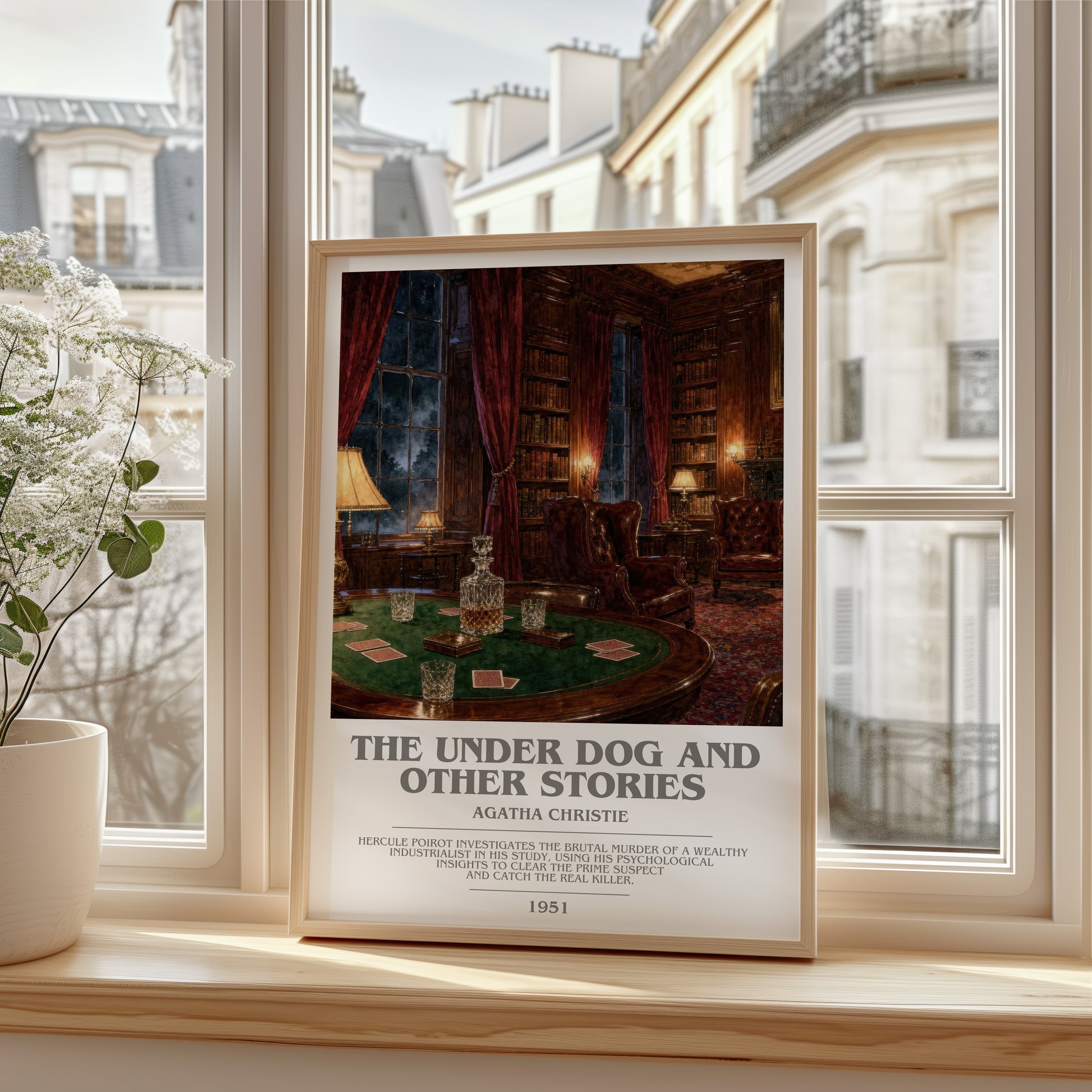 The Under Dog And Other Stories bookish poster colour and style options – Agatha Christie book art