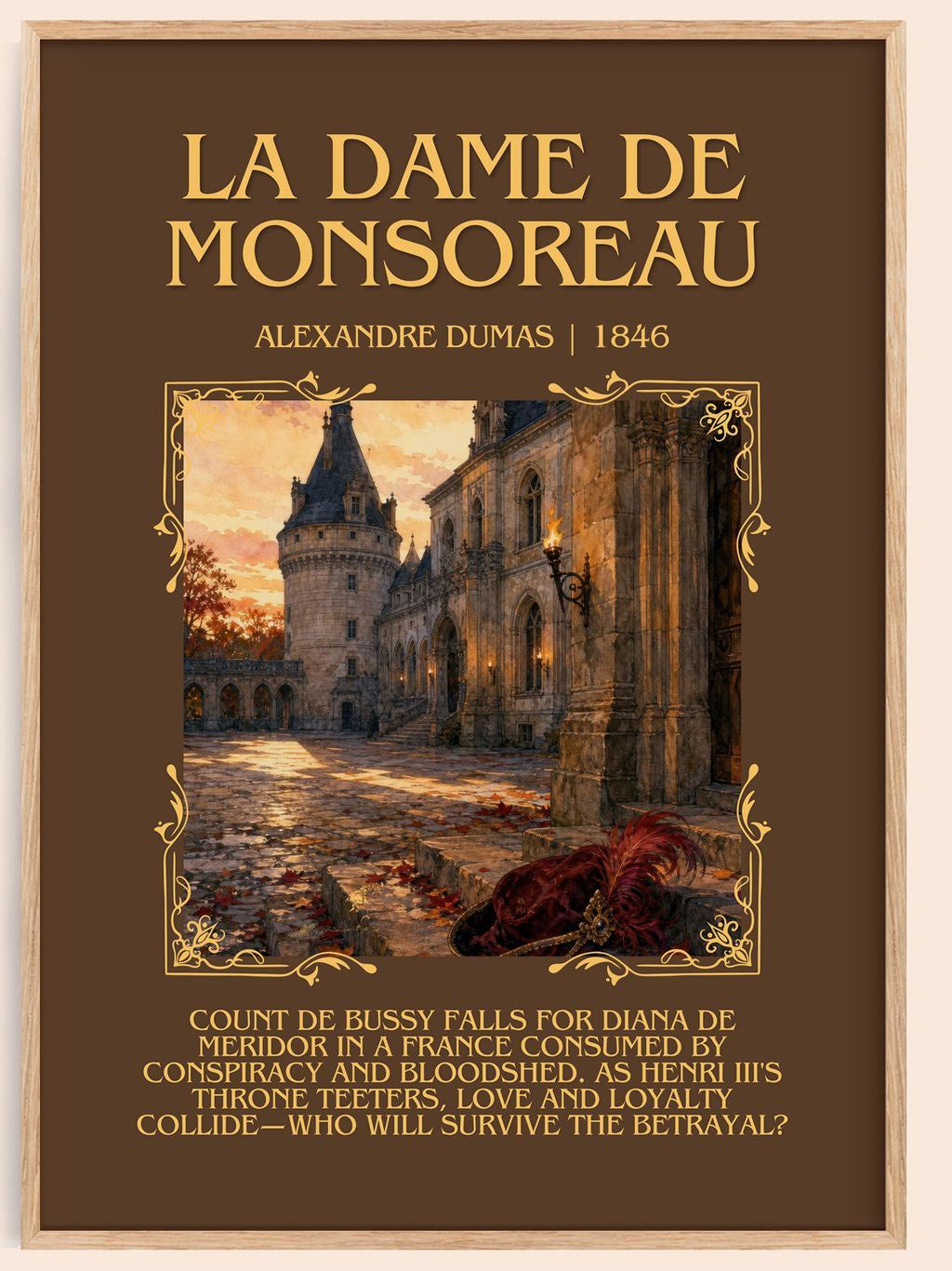 La Dame De Monsoreau Minimalist Book Poster by Alexandre Dumas – book poster