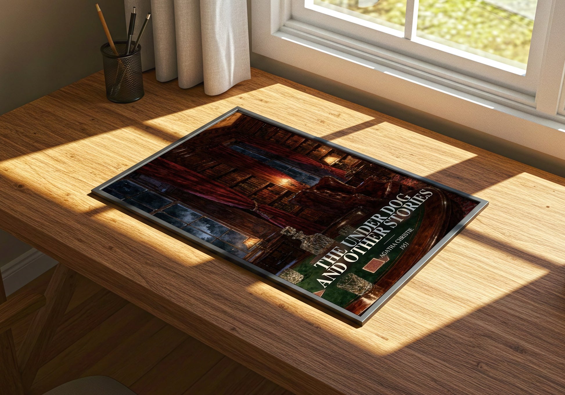 The Under Dog And Other Stories watercolour book poster framed on wall – mystery wall art