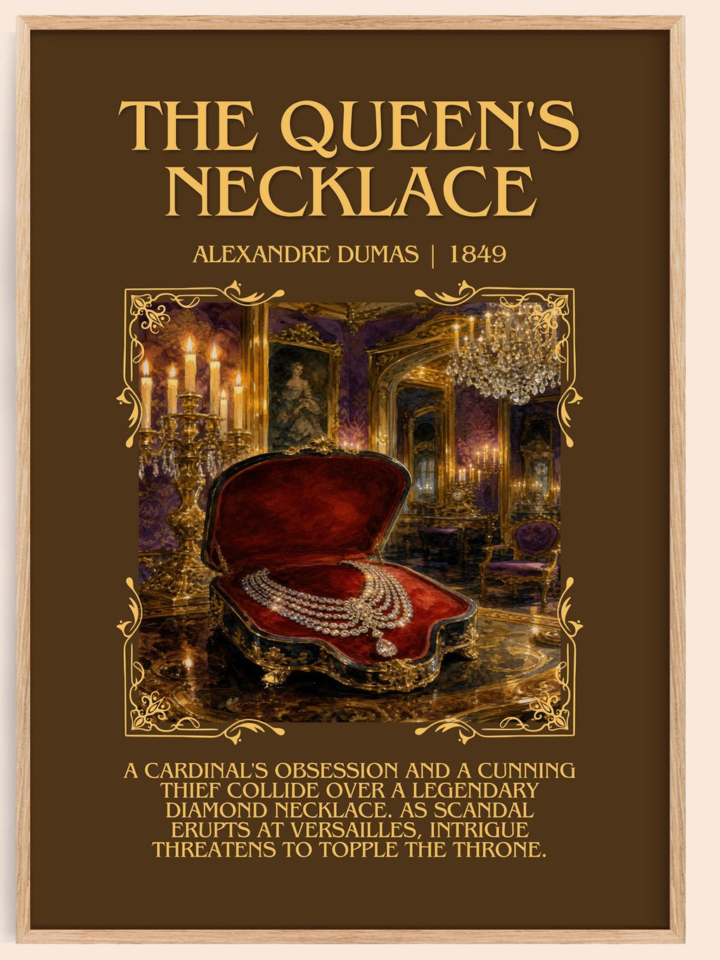 The Queen'S Necklace Minimalist Book Poster by Alexandre Dumas – book poster