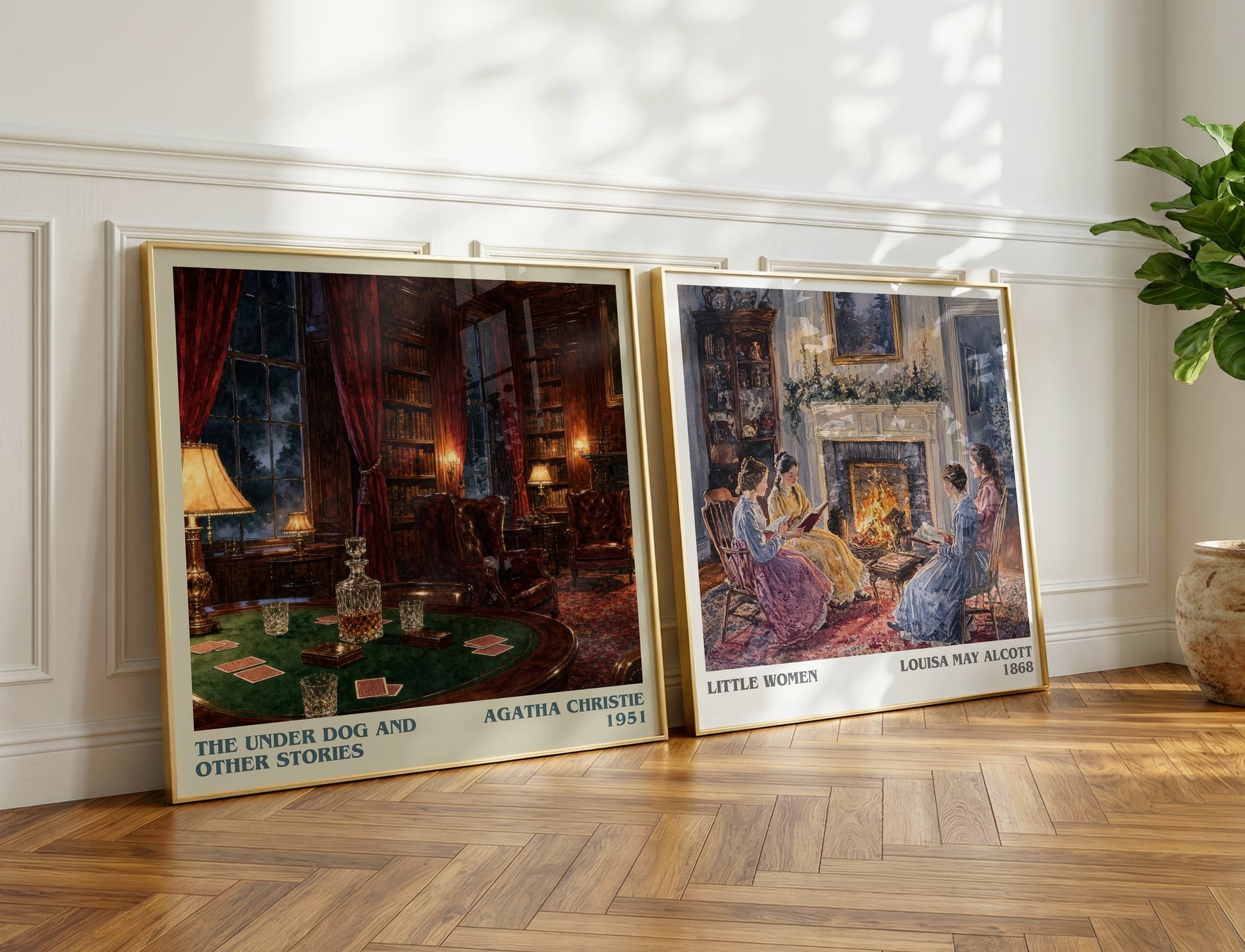 The Under Dog And Other Stories literary print on bookshelf – Agatha Christie fan gift