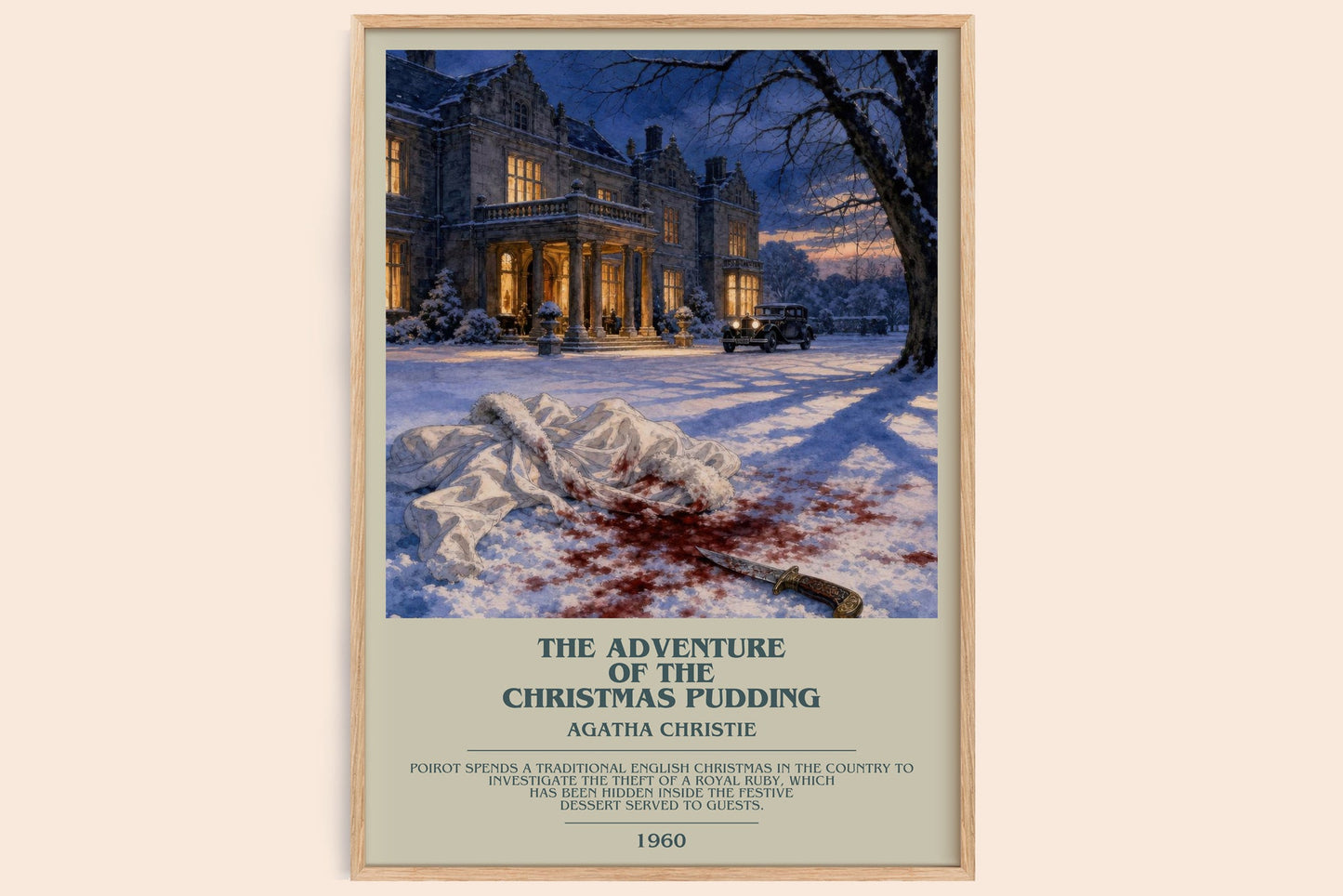 Adventure Of The Christmas Pudding Bookish Wall Art by Agatha Christie