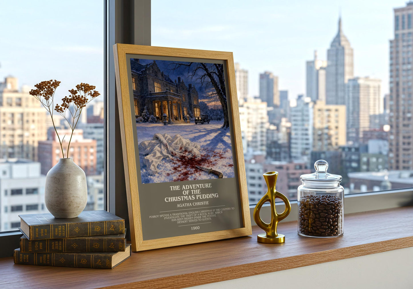 Adventure Of The Christmas Pudding Bookish Wall Art by Agatha Christie