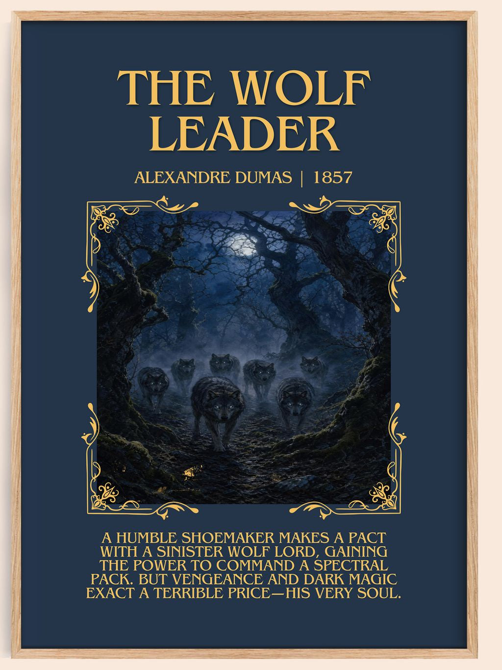 The Wolf Leader Minimalist Book Poster by Alexandre Dumas – book poster