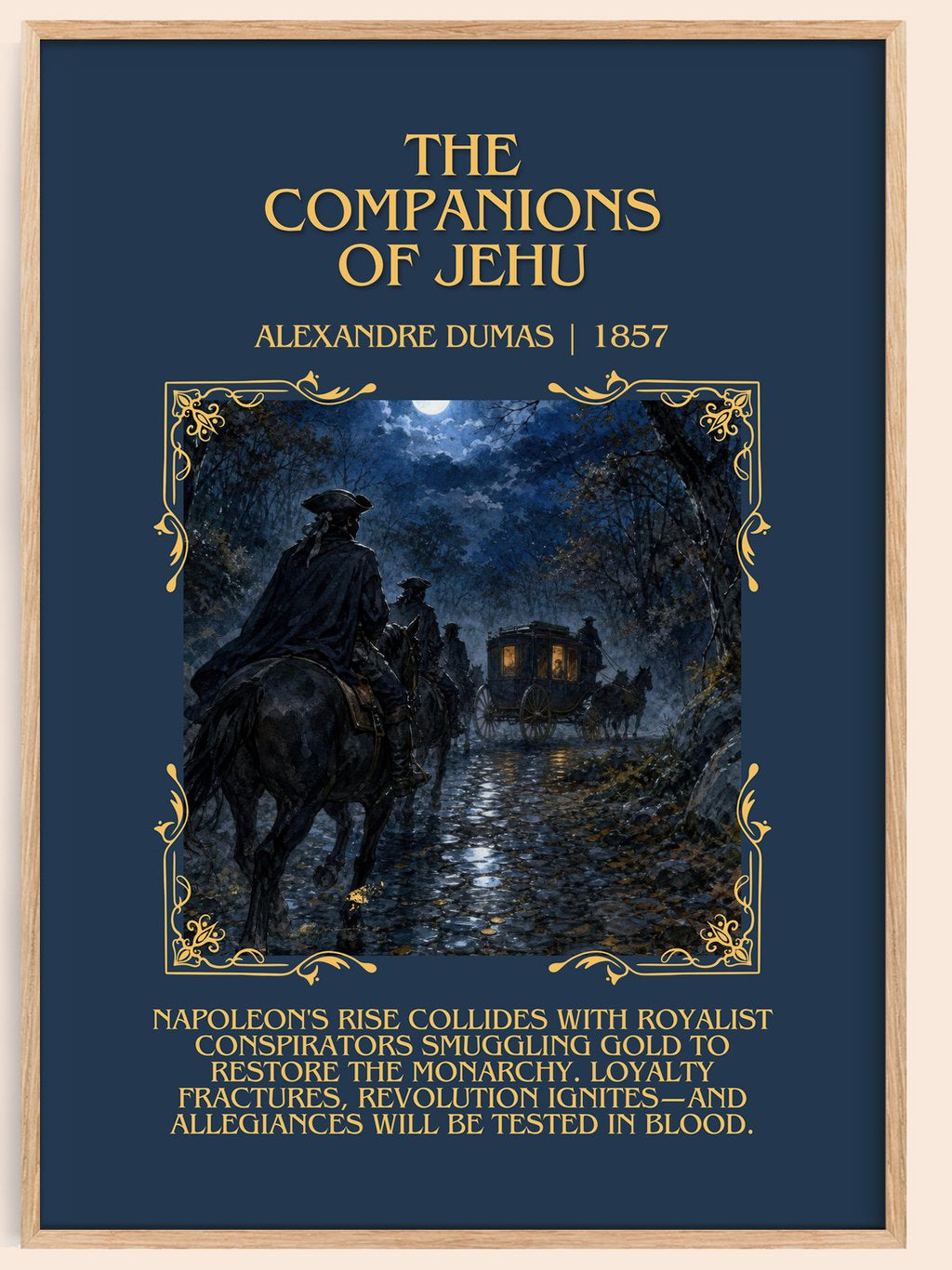 The Companions Of Jehu Minimalist Book Poster by Alexandre Dumas – book poster