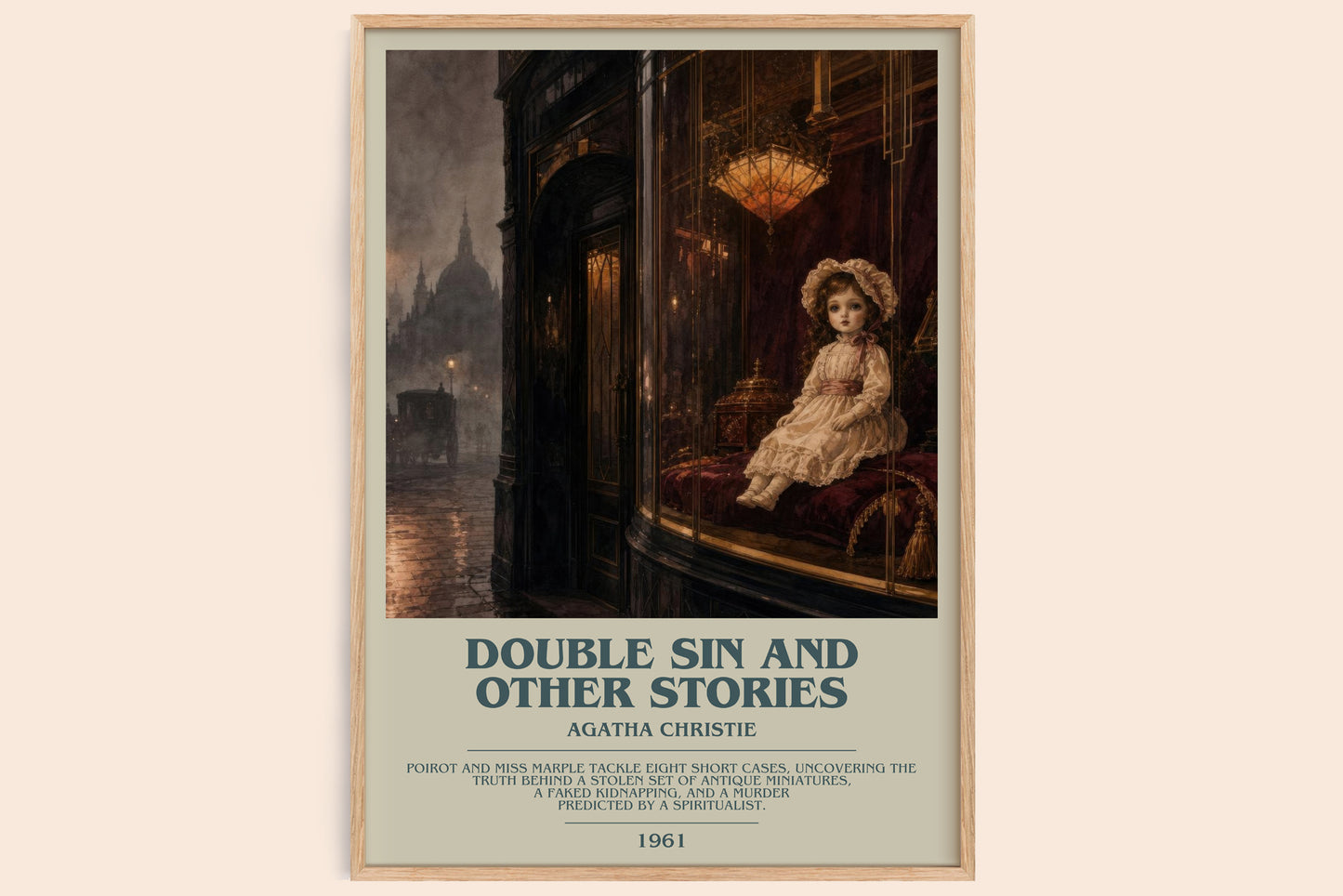 Double Sin And Other Stories bookish book poster by Agatha Christie – framed literary art print