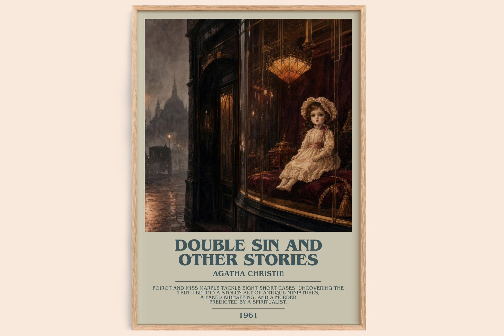 Double Sin And Other Stories bookish book poster by Agatha Christie – framed literary art print
