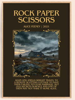 Rock Paper Scissors Minimalist Book Poster by Alice Feeney – image 1