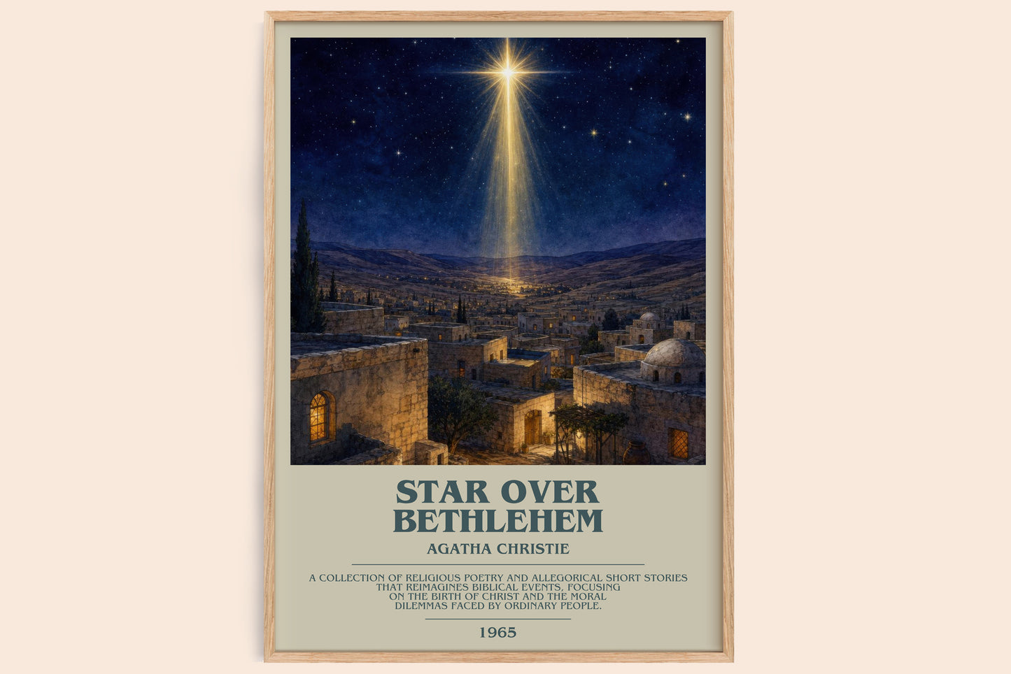 Star Over Bethlehem bookish book poster by Agatha Christie – framed literary art print