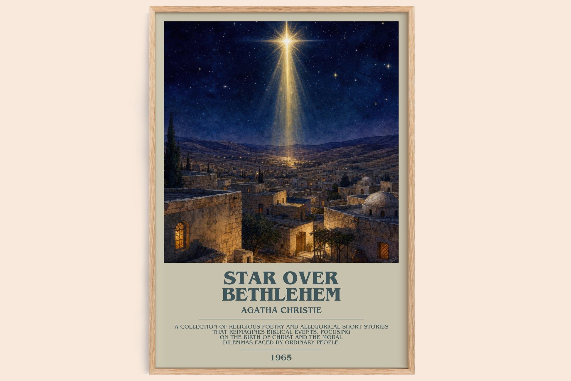 Star Over Bethlehem bookish book poster by Agatha Christie – framed literary art print