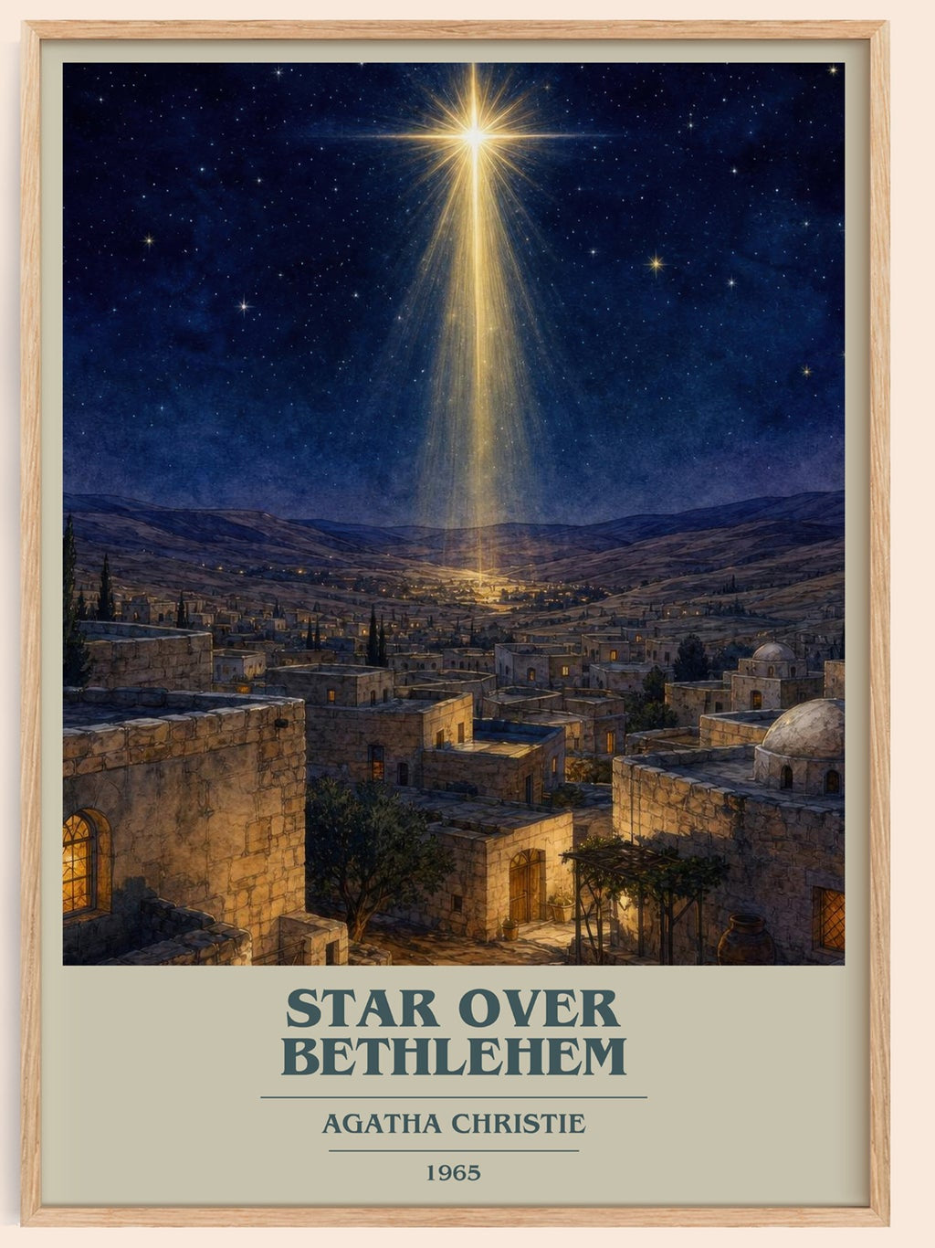 Star Over Bethlehem book cover book poster by Agatha Christie – framed literary art print