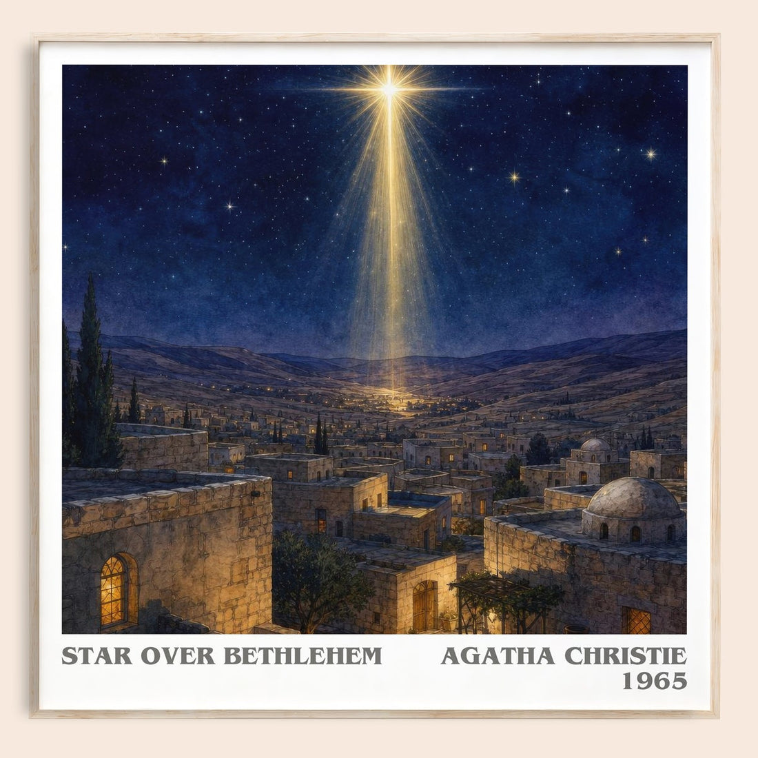 Star Over Bethlehem literary book poster by Agatha Christie – framed literary art print