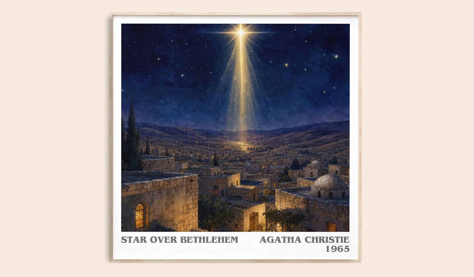 Star Over Bethlehem literary book poster by Agatha Christie – framed literary art print