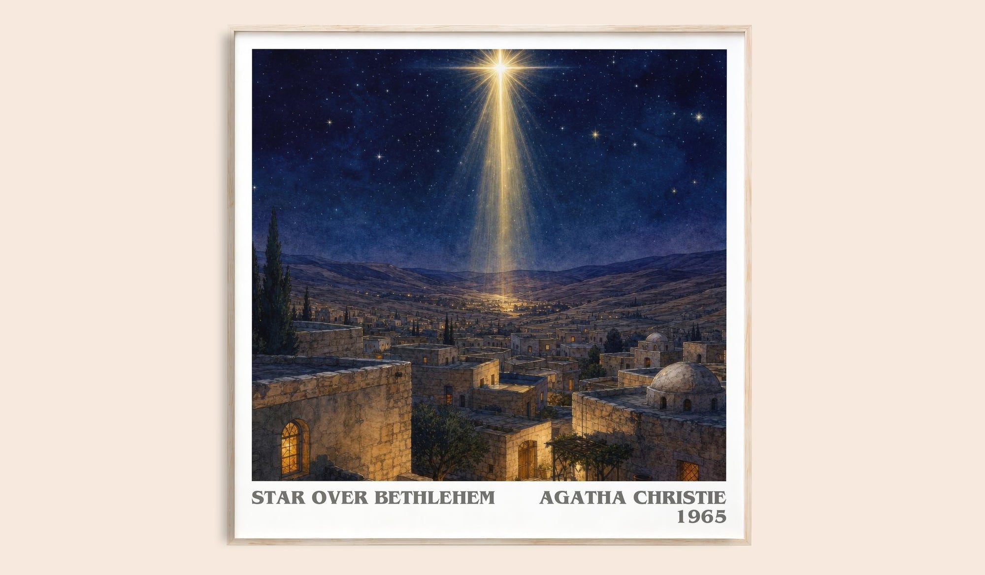 Star Over Bethlehem literary book poster by Agatha Christie – framed literary art print